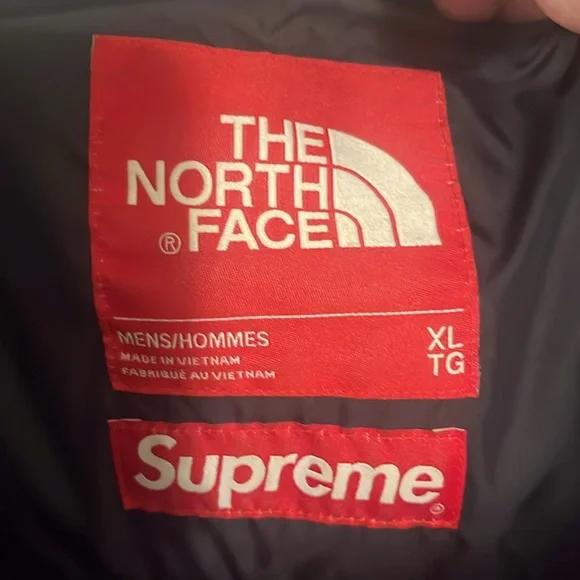 Supreme x The North Face Blue Black Puffer Jacket - Picture 2 of 5